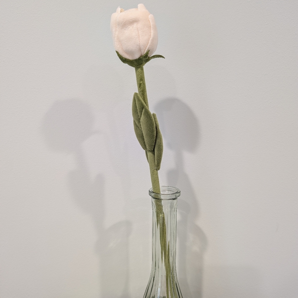 Elegant White Cream Faux Rose by CJ Hendry